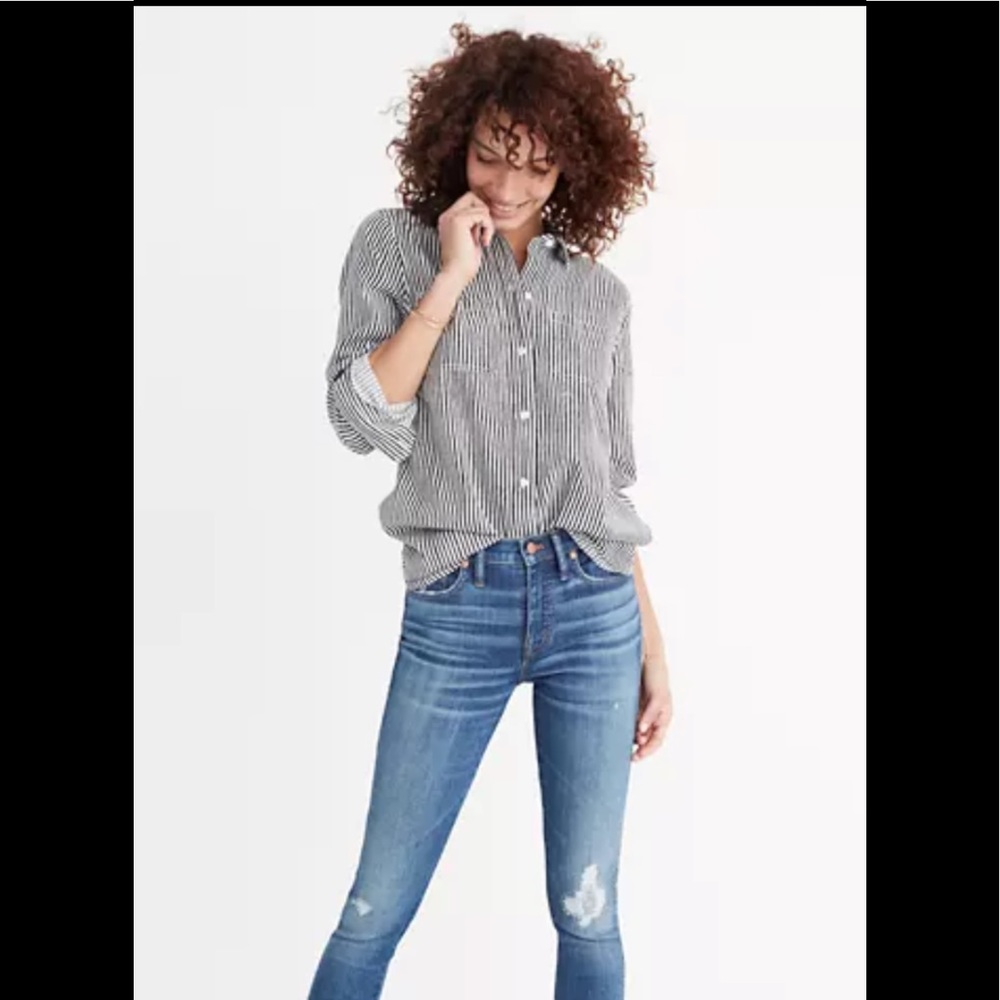 Madewell 9” High Rise Skinny Jeans Raw distressed - Picture 2 of 16